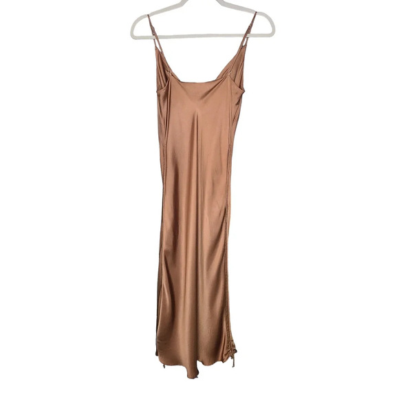 Wilfred Aritzia Satin Davina Slip Dress in Terrazzo Brown Size Small NWT - Picture 6 of 10